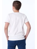 Jungen-T-Shirt mit gestickter Applikation, Creme NDZ47002 – Online-Shop – Boutique